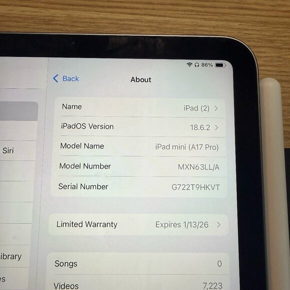 Apple - iPad mini (A17 Pro chip) - Wi-Fi 128GB - STARLIGHT + Apple Pencil Pro - Picture 6 of 6